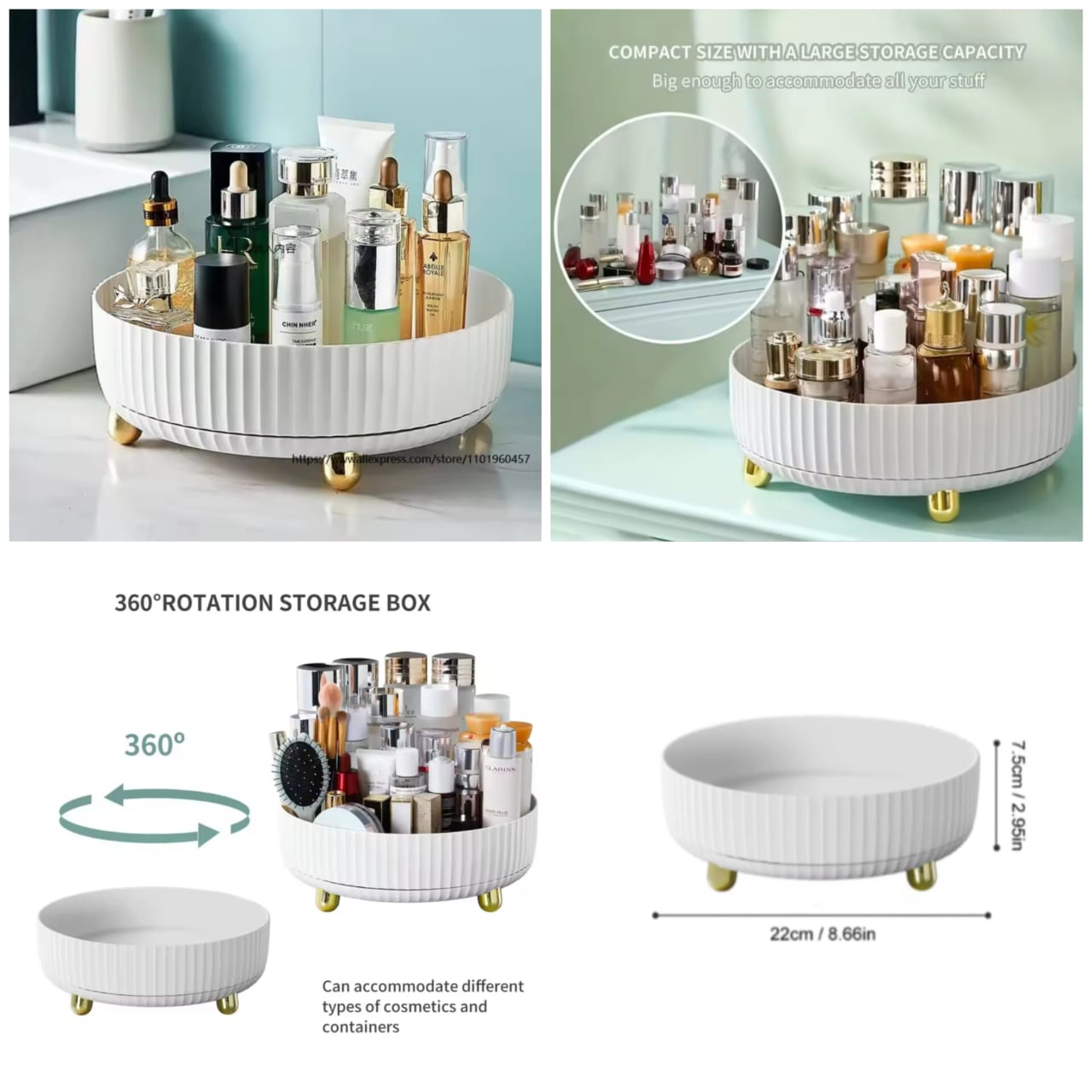 360° Rotating Cosmetic Perfume Organizer, Large Capacity Cosmetic Organizer, Cosmetic Organizer for Living Room Bedroom 360° Rotating Cosmetic Perfume Organizer, Large Capacity Cosmetic Organizer, Cosmetic Organizer for Living Room Bedroom